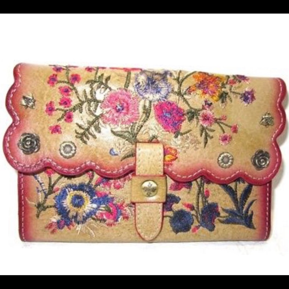 Patricia Nash Embroidered trifold wallet